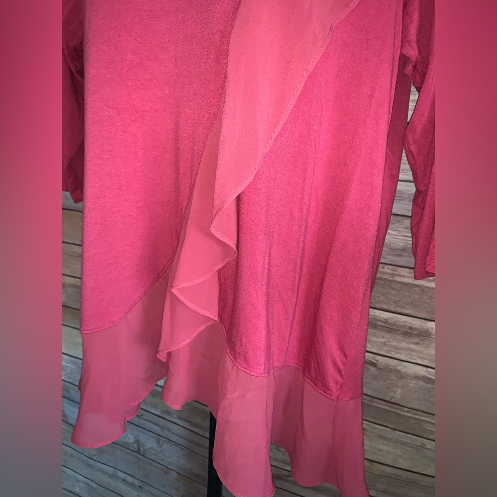 Ruby Ribbon Red Ruffle Blouse - Size Large - Picture 5 of 11